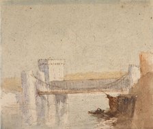 Conway Suspension Bridge, 1830-45. Creator: David Cox the Elder.