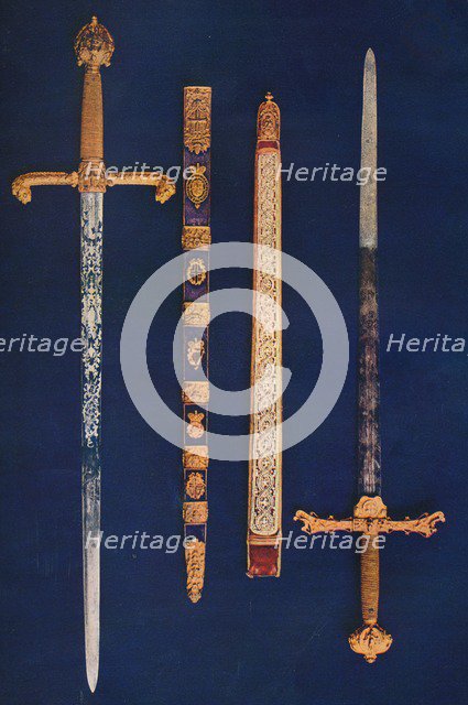 The Lord Mayor's Sword of State and Pearl Sword, 1916. Artist: Unknown