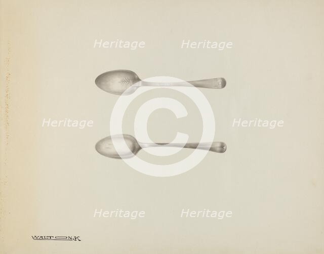 Silver Teaspoon, c. 1939. Creator: Kalamian Walton.