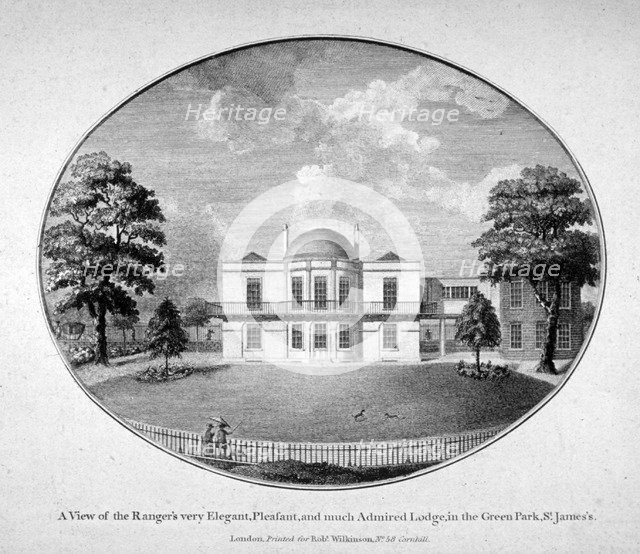 Ranger's Lodge in Green Park, Westminster, London, c1790. Artist: Anon