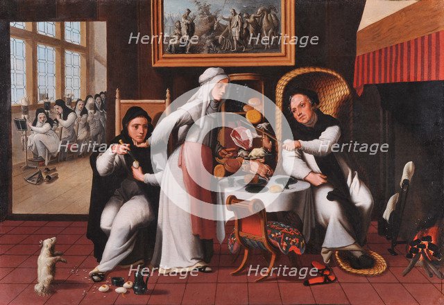Scene in a monastery.