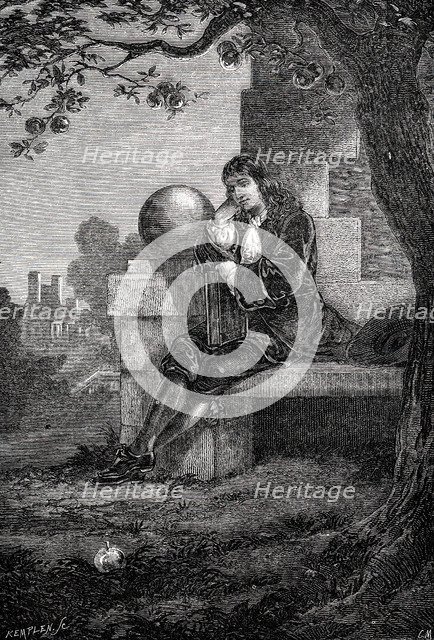 Isaac Newton, English scientist and mathematician, 17th century (c1880). Artist: Unknown