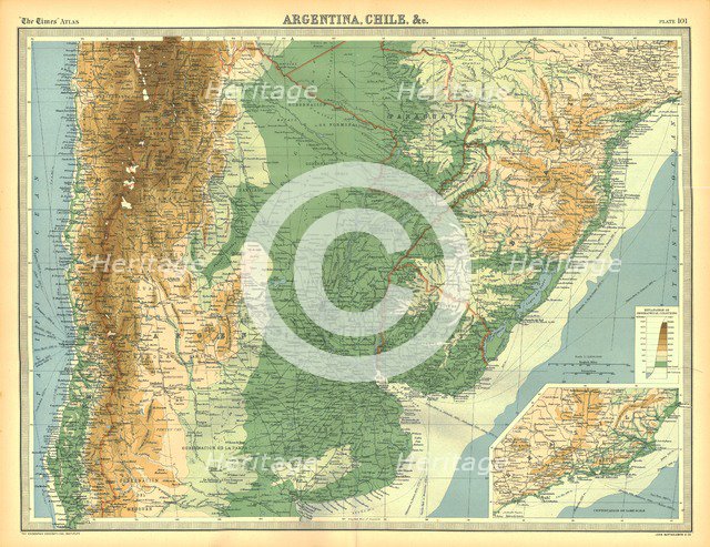 Map of Chile, Argentina etc. Artist: Unknown.