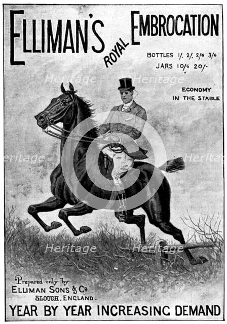 Advertisement for Elliman's Royal Embrocation, 1898. Creator: Unknown.