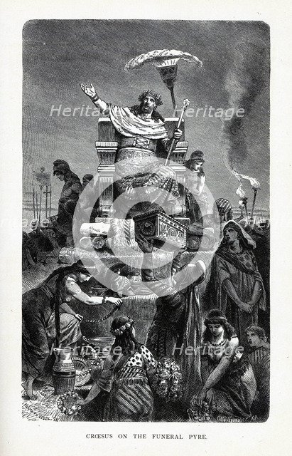 Croesus on the Funeral Pyre, 1882. Artist: Anonymous  