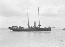 The steam yacht 'Harbinger', 1912. Creator: Kirk & Sons of Cowes.