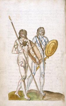 Drawing of Ancient Britons, 1573-1575.  Creator: Lucas de Heere.