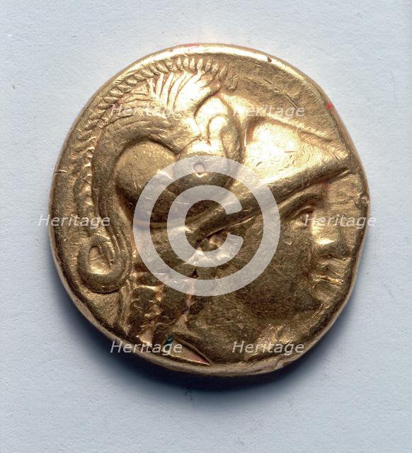 Stater: Athena (obverse), 336-323 BC. Creator: Unknown.