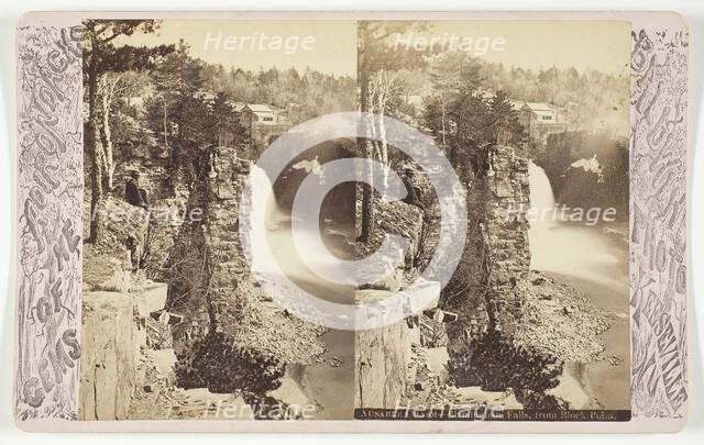 Ausable Chasm - Birmingham Falls, from Block Point, late 19th century. Creator: Baldwin Photo.