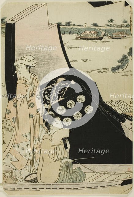 Women on a Pleasure Boat, c. 1790. Creator: Hosoda Eishi.