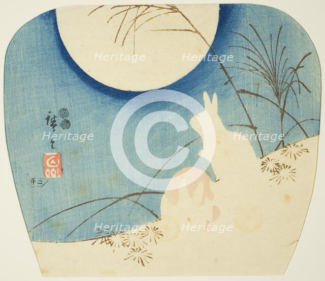 Rabbits in moonlight, c. 1849/52. Creator: Ando Hiroshige.