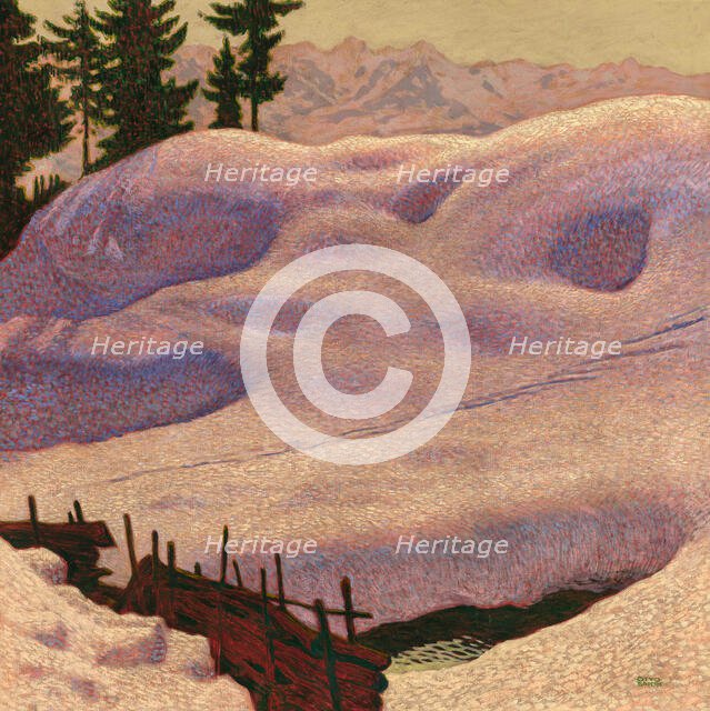 Snowy landscape near Mitterndorf, before 1912. Creator: Barth, Otto (1876-1916).