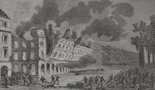 Paris Commune: Collapse of the Ministry of Finance building, Rue de Rivoli (Rivoli Street)...1871.  Creator: Tomás Carlos Capuz.