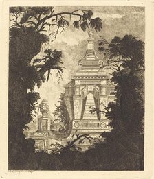 Tomb with Funerary Urn, 1768. Creator: Jean-Laurent Legeay.