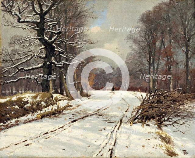 Winter landscape of forests near Hillerød, n.d., c1865-1905. Creator: Thorvald Niss.