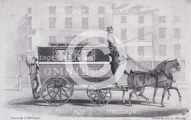 Shillibeer's second omnibus, drawn by two horses instead of three, c1830. Artist: Dean and Munday
