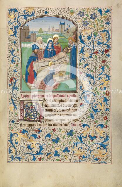The Entombment; Arenberg Hours, early 1460s. Creator: Willem Vrelant.