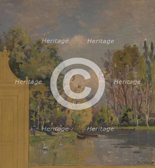 Sketch for the reception hall at the town hall of Vincennes: Views of Vincennes, 1898. Creator: Paul Leon Felix Schmitt.