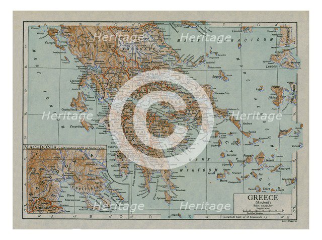 Map of Ancient Greece, c1910s. Creator: Emery Walker Ltd.