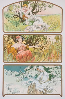 Three Seasons, c. 1898. Creator: Mucha, Alfons Marie (1860-1939).