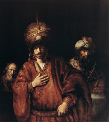 'Haman Recognizes His Fate', c1665. Artist: Rembrandt Harmensz van Rijn    