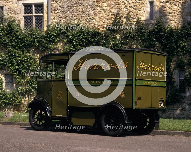 A 1939 Harrod's one ton electric delivery van. Artist: Unknown