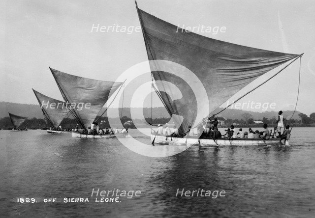 Sailing boats, Sierra Leone, 20th century. Artist: Unknown