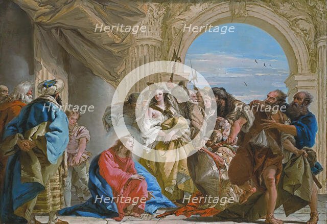 Christ and the Woman Taken in Adultery, 1752. Creator: Giovanni Domenico Tiepolo.