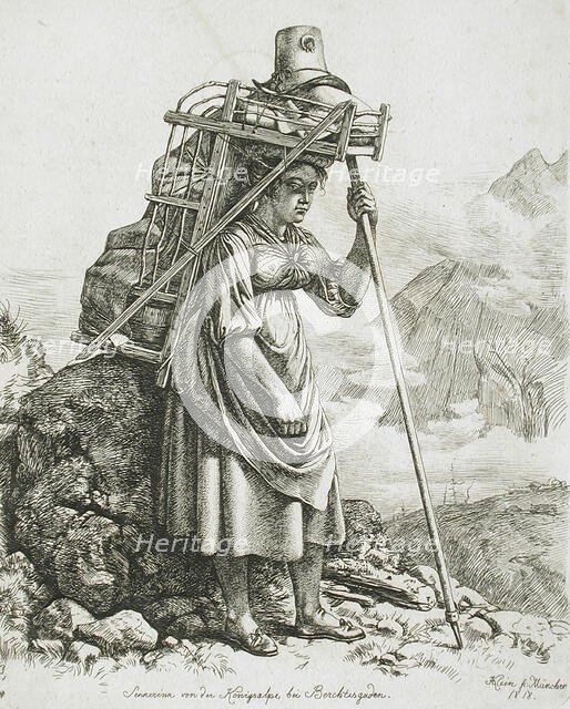 Dairy Maid from Berchtesgaden, 1818. Creator: Johann Adam Klein.