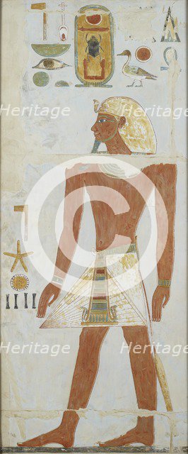 Copy of wall painting, Deir el Bahri Great Temple, Chapel of Anubis, 20th century. Artist: Anna (Nina) Macpherson Davies.