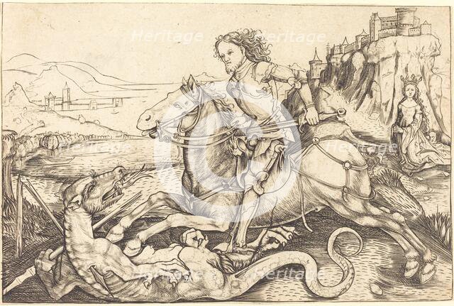 Saint George and the Dragon, c. 1480/1490. Creator: Master AG.