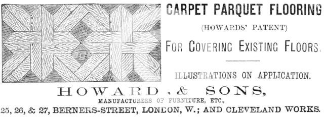 Howard & Sons, Carpet Parquet Flooring, 1883.  Creator: Unknown.