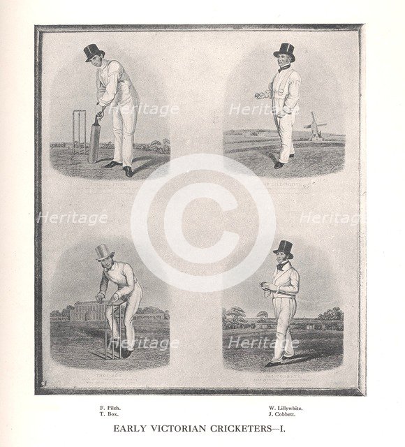 Early Victorian cricketers, 19th century (1912). Creator: Unknown.