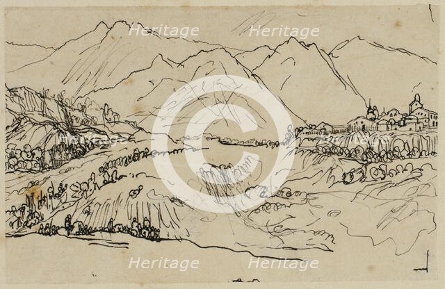Village in Mountains, n.d. Creator: Rodolphe Bresdin.