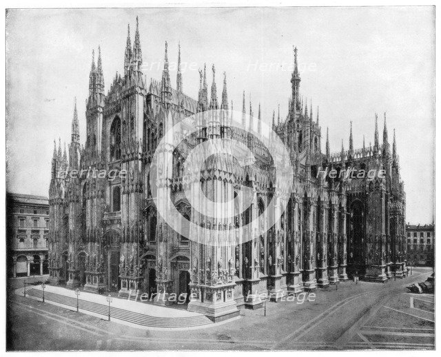 Milan Cathedral, Italy, late 19th century.Artist: John L Stoddard