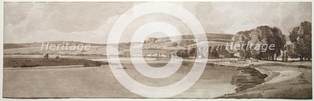 A Selection of Twenty of the Most Picturesque Views in Paris: View of Belle Vue & Pont de Sêve, 1802 Creator: Thomas Girtin (British, 1775-1802); Frederick Christian Lewis (British, 1779-1856).