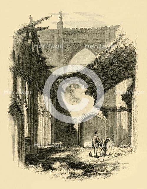 'St. Stephen's Chapel. - Interior after the Fire', 1881. Creator: Unknown.