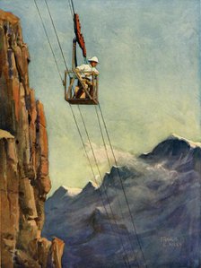 'Engineers at Work on a Mountain Ropeway', c1930. Creator: Francis E Hiley.