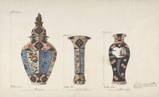 Design for Three Vases, ca. 1770-85. Creator: Anon.