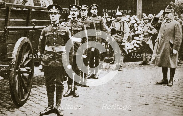 Marshal Foch, French general, saluting the British Unknown Soldier, c1918c1920(?). Artist: Unknown