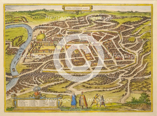Vilnius (from Urbium praecipuarum mundi theatrum quintum by Georg Braun), 1580s. Artist: Hogenberg, Frans (1535-1590)