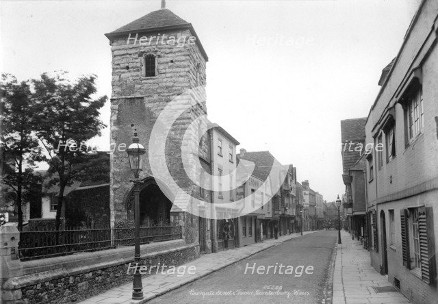 Tower of St Mary Magdalen, Burgate, Canterbury, Kent, 1890-1910. Artist: Unknown