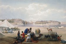British army under canvas at Roree on the Indus, First Anglo-Afghan War, 1838-1842. Artist: James Atkinson