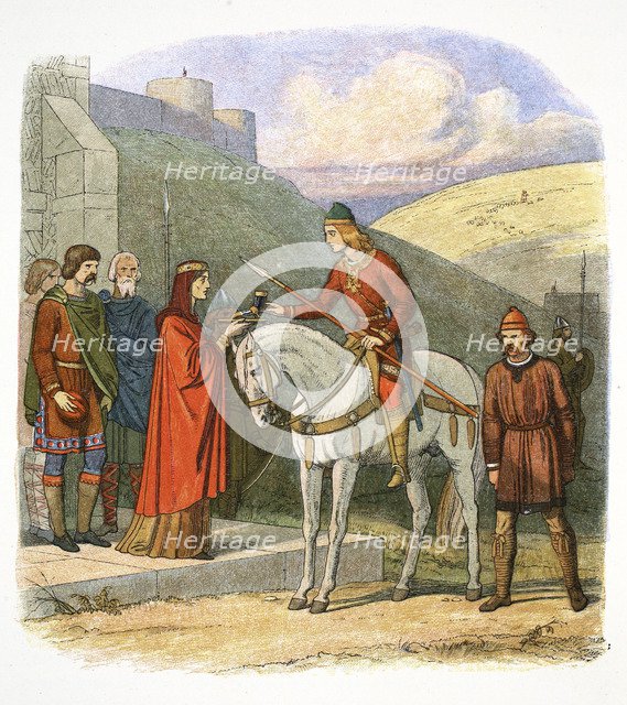 Edward the Martyr arriving at Corfe, Dorset, 978 (1864). Artist: James William Edmund Doyle