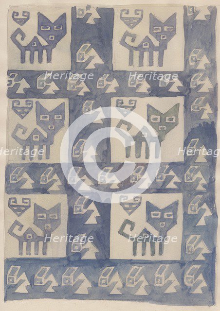 South American textile design, 1951.  Creator: Shirley Markham.