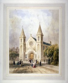 View of an unknown religious building in Regent Square, St Pancras, London, 1842.                    Artist: Thomas Hosmer Shepherd