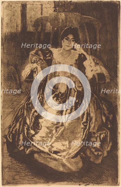 The Silk Gown (La Robe de Soie), 1887. Creator: Paul Albert Besnard.