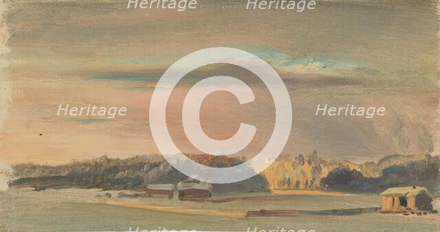 Winter landscape at sunset. Creator: Johan Knutson.