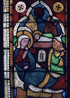 Stained glass Swedish Nativity. Artist: Unknown