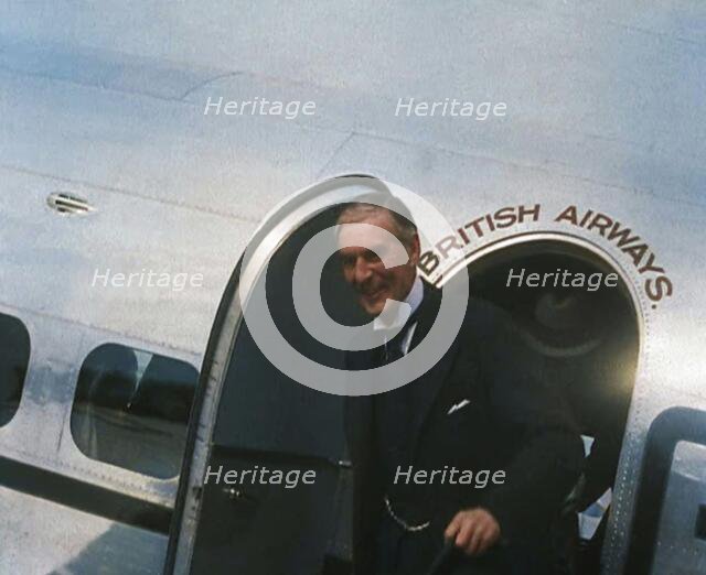A Close up of a Smiling Neville Chamberlain, the British Prime Minister, Emerging from the..., 1938. Creator: British Pathe Ltd.